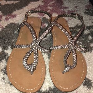 Metallic sandals